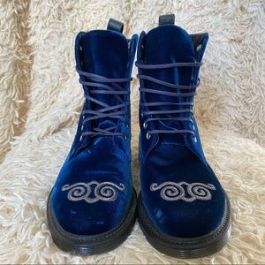 Dr Marten Pauline Blue Velvet Made in England. Limited Edition